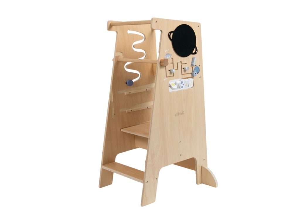 Multifunktionaler Lernturm 5in1 – 90 cm | Wachsende Lern- und Spielplattform im Weltraum-Design