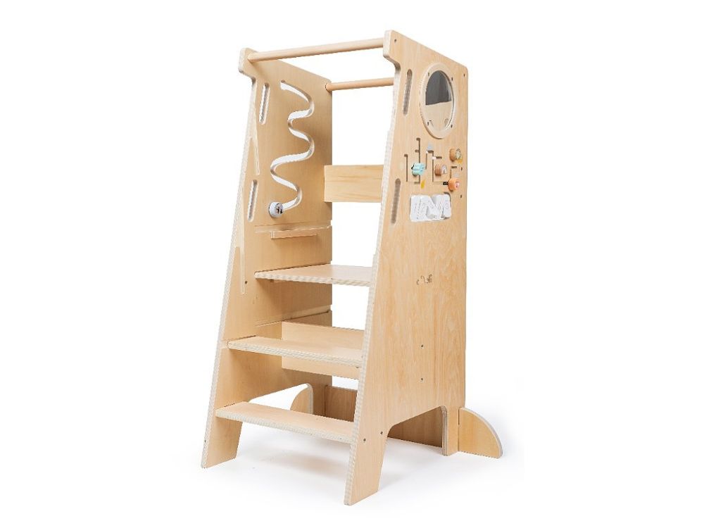 Multifunktionaler Lernturm 5in1 - 90cm | Wachsende Lern- und Spielplattform mit Tiermotiven