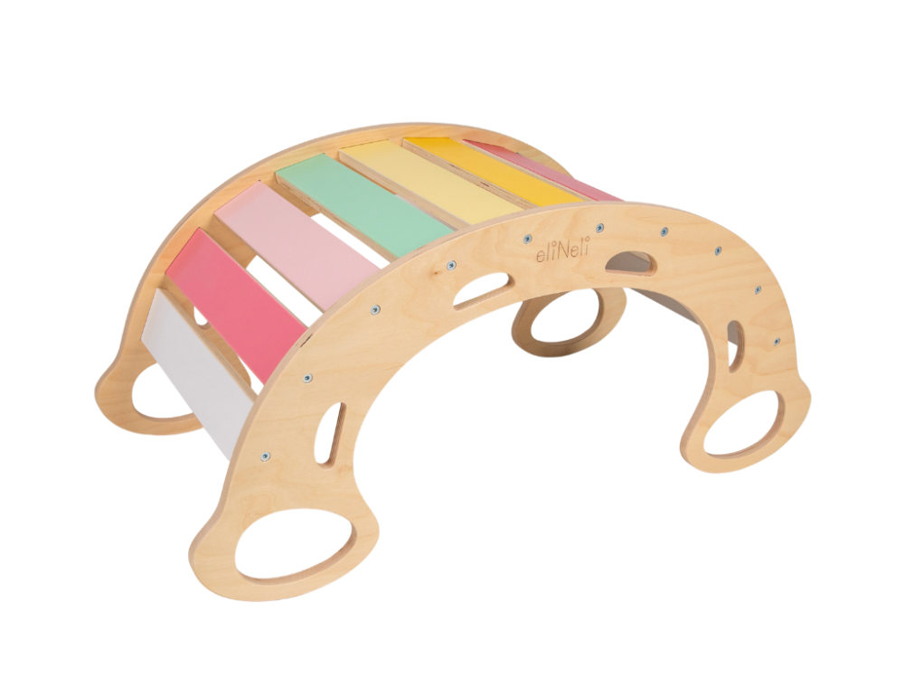 Montessori Kletterwippe 5in1 Set mit 2in1 Brett - Fresh | die multifunktionale Holzschaukel