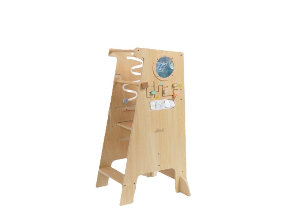 Multifunktionaler Lernturm 5in1 - 90cm | Wachsende Lern- und Spielplattform mit Tiermotiven