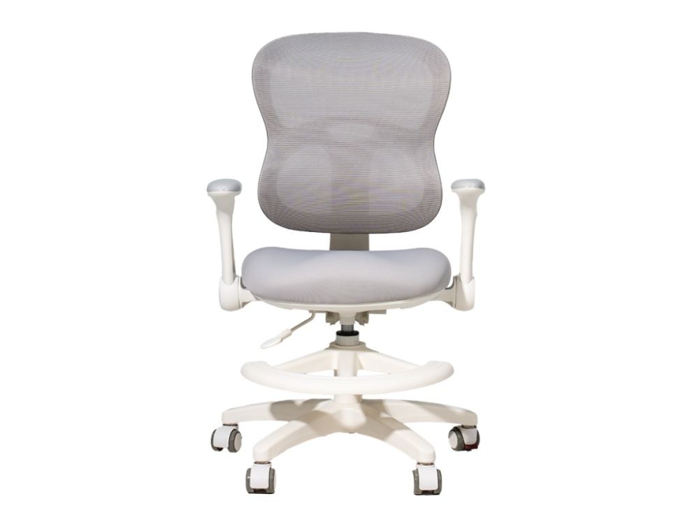 Ergonomischer Kinderstuhl Edita mit Armlehnen in Grau – zusätzlicher Bezug inklusive