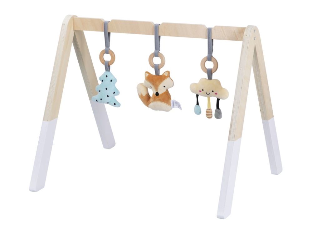 Montessori Spielbogen aus Holz | das Baby Spieltrapez inkl. Anhänger