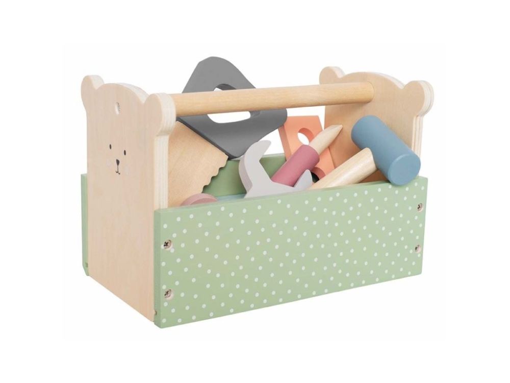 Werkzeugkiste aus Holz – Teddybär | das Spielset für kleine Handwerker:innen