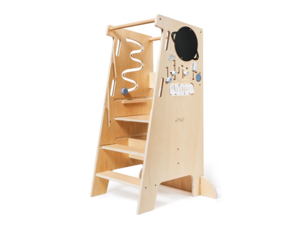 Multifunktionaler Lernturm 5in1 – 90 cm | Wachsende Lern- und Spielplattform im Weltraum-Design