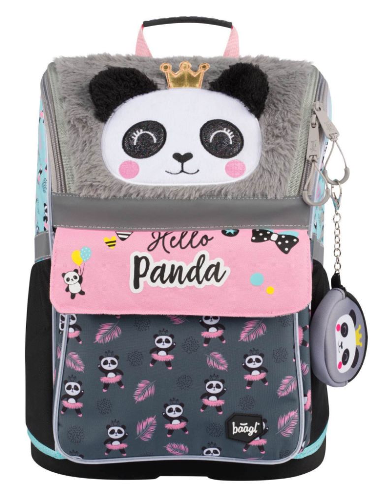 Baagl Schulranzen Zippy - Panda | Ergonomische Schultasche für Grundschulkinder