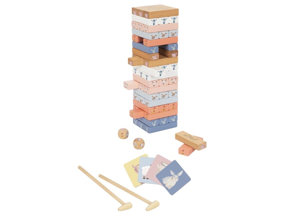 Jenga Bauernhofspaß: Holzturm mit niedlichen Tieren | das perfekte Stapelspiel für Kinder