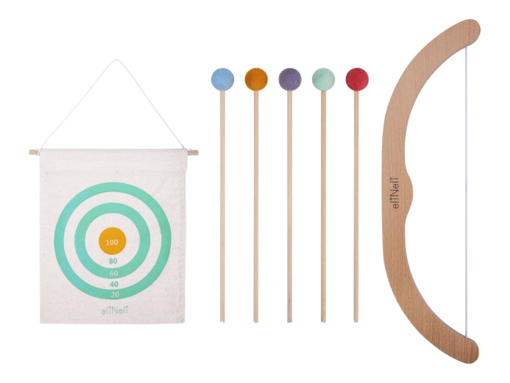 Holzbogen mit Pfeilen und Ziel | das Spielzeugset für Kinder