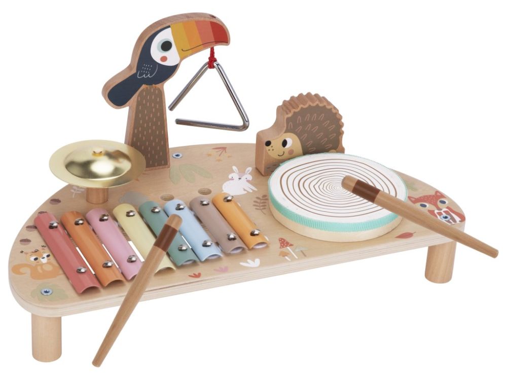 Musiktisch mit 5 Musikinstrumenten | das Montessori-Spielzeug aus Holz