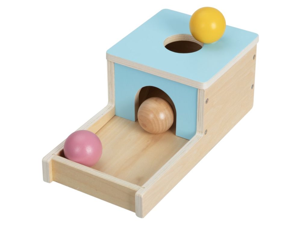 Holzkiste mit Bällen | Montessori Holzspielzeug-Set