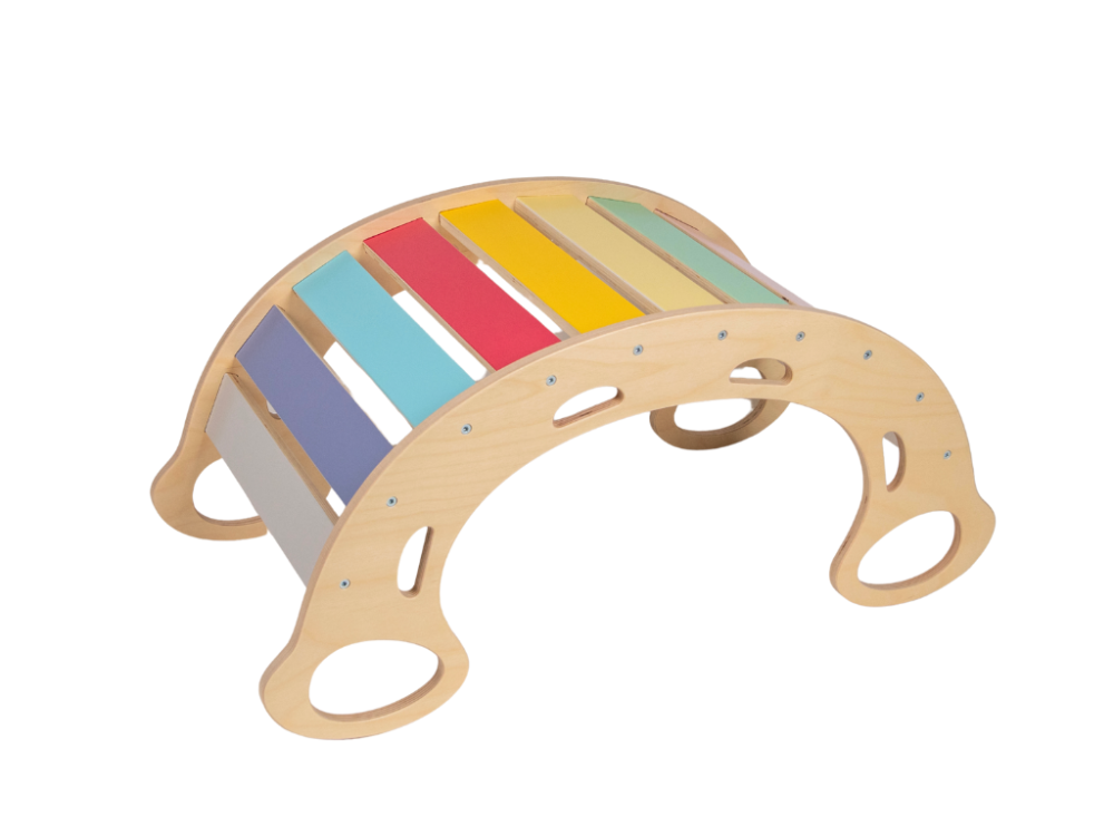 Montessori Kletterwippe PRO 5in1 – Fresh | Kreatives Bewegungsspiel aus Holz