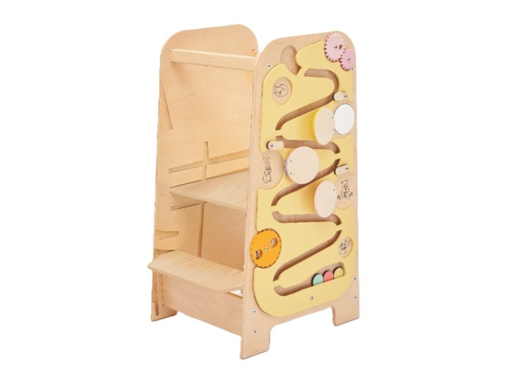 Lern- und Spielturm | der wachsende 5in1 Educational Tower in Gelb - 75 cm