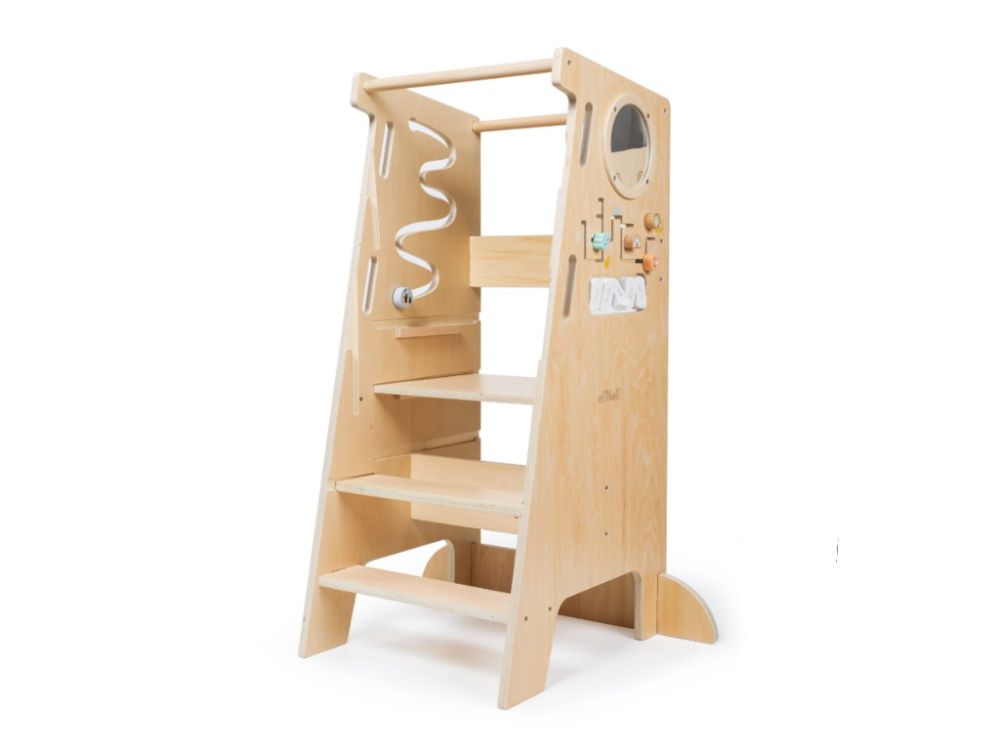 Multifunktionaler Lernturm 5in1 - 90cm | Wachsende Lern- und Spielplattform mit Tiermotiven