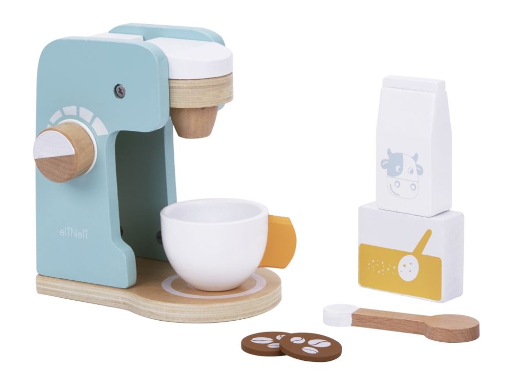 Kinder Kaffeemaschine-Set | die Kaffeemaschine mit Zubehör aus Holz