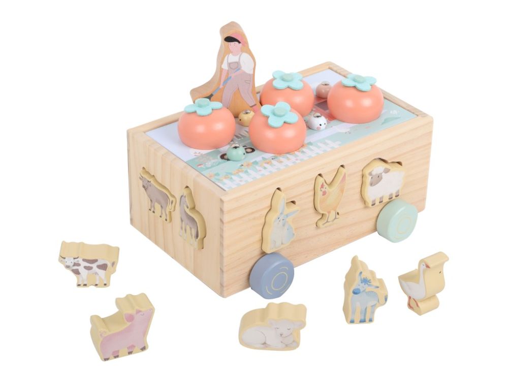 Multifunktionaler Bauernhof aus Holz | 3in1 Set mit Tieren und tragbarer Spielfreude