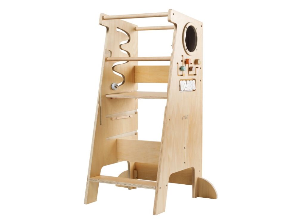 Multifunktionaler Lernturm 5in1 - 90cm | Wachsende Lern- und Spielplattform mit Tiermotiven (NEU)