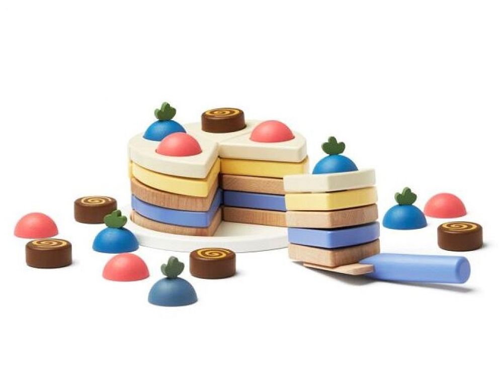 Holzkuchen zum Schneiden | Montessori Geburtstagstorte für Kinder
