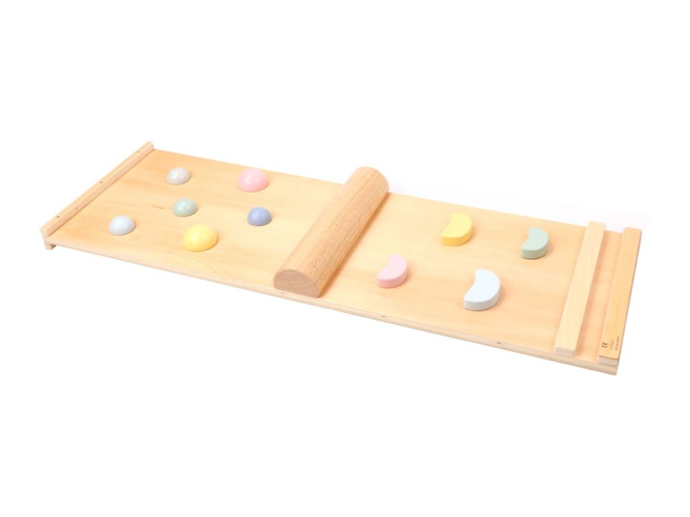 Montessori Doppelseitiges Brett - Pastell | die Rutsche, Kletterwand und Balanciertes Board